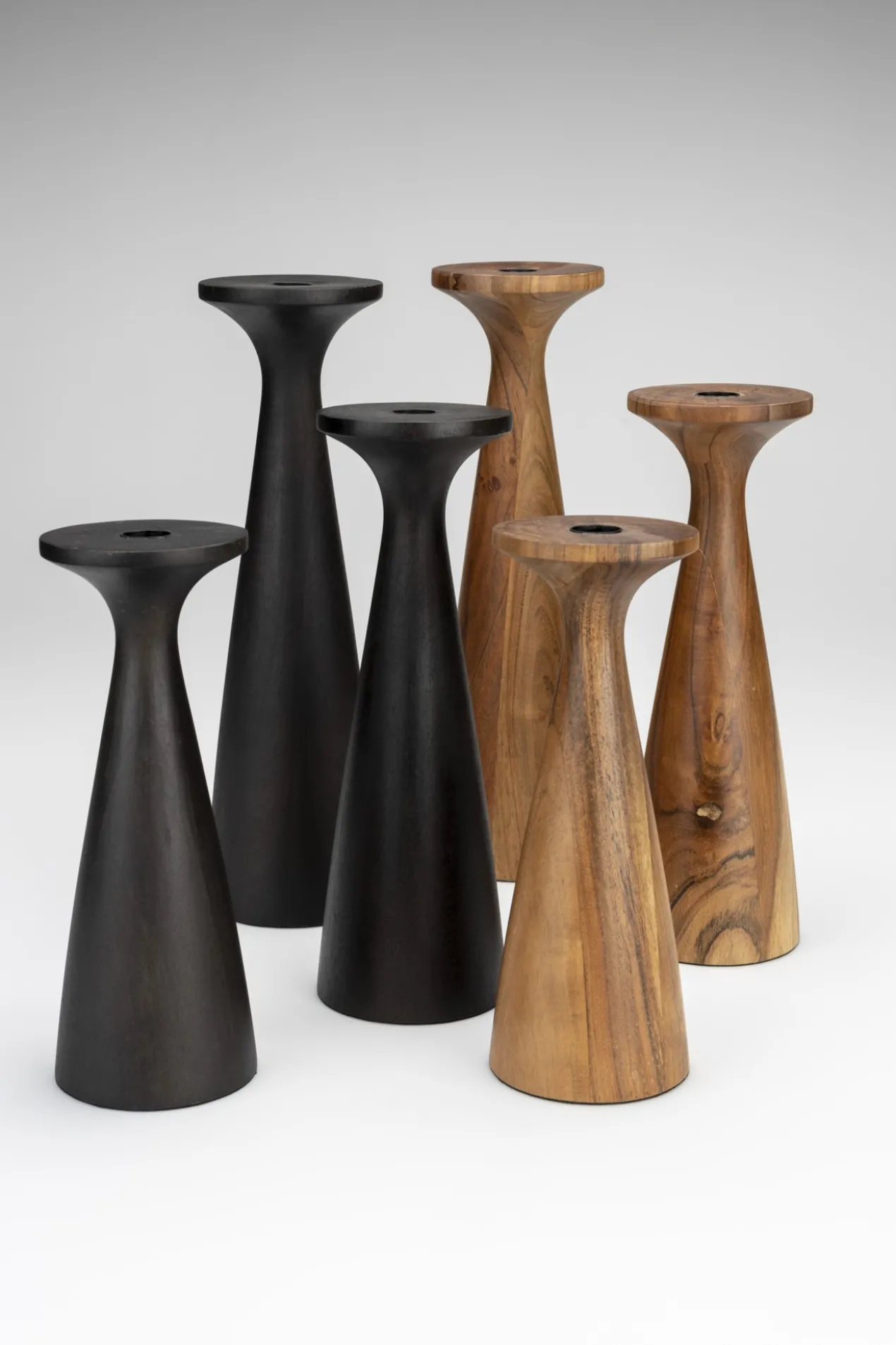 Candle holder flames m brown