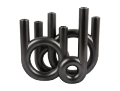 Candle holder Rings large metallic dark grey