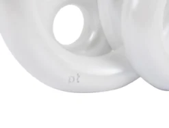 Candle holder Rings large metallic white