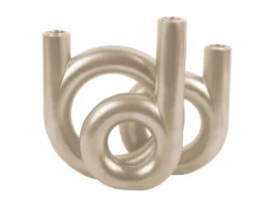 Candle holder Rings medium metallic gold