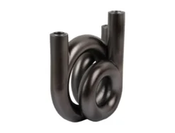 Candle holder Rings medium metallic dark grey