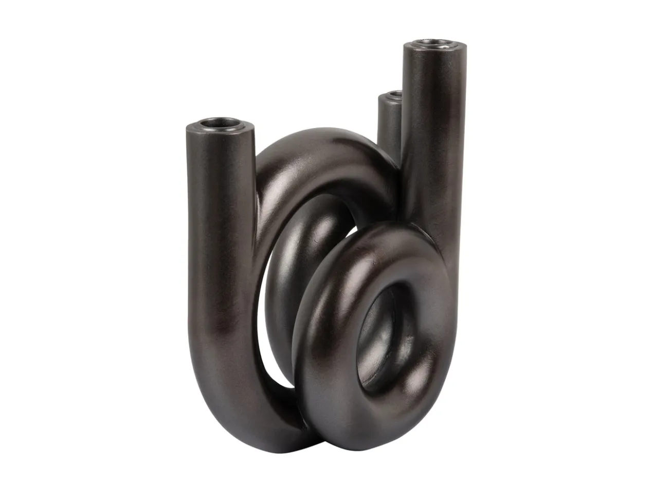 Candle holder Rings medium metallic dark grey