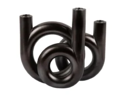 Candle holder Rings medium metallic dark grey
