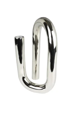 Candle holder tubo l shiny silver