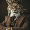 Canvas schilderij van een Bobcat 40x60 cm