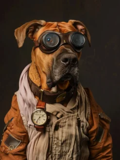 Canvas schilderij van een Boerboel hond 60x80 cm