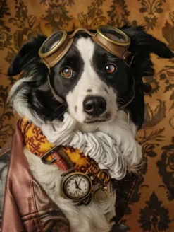 Canvas schilderij van een Border Collie 100x200 cm