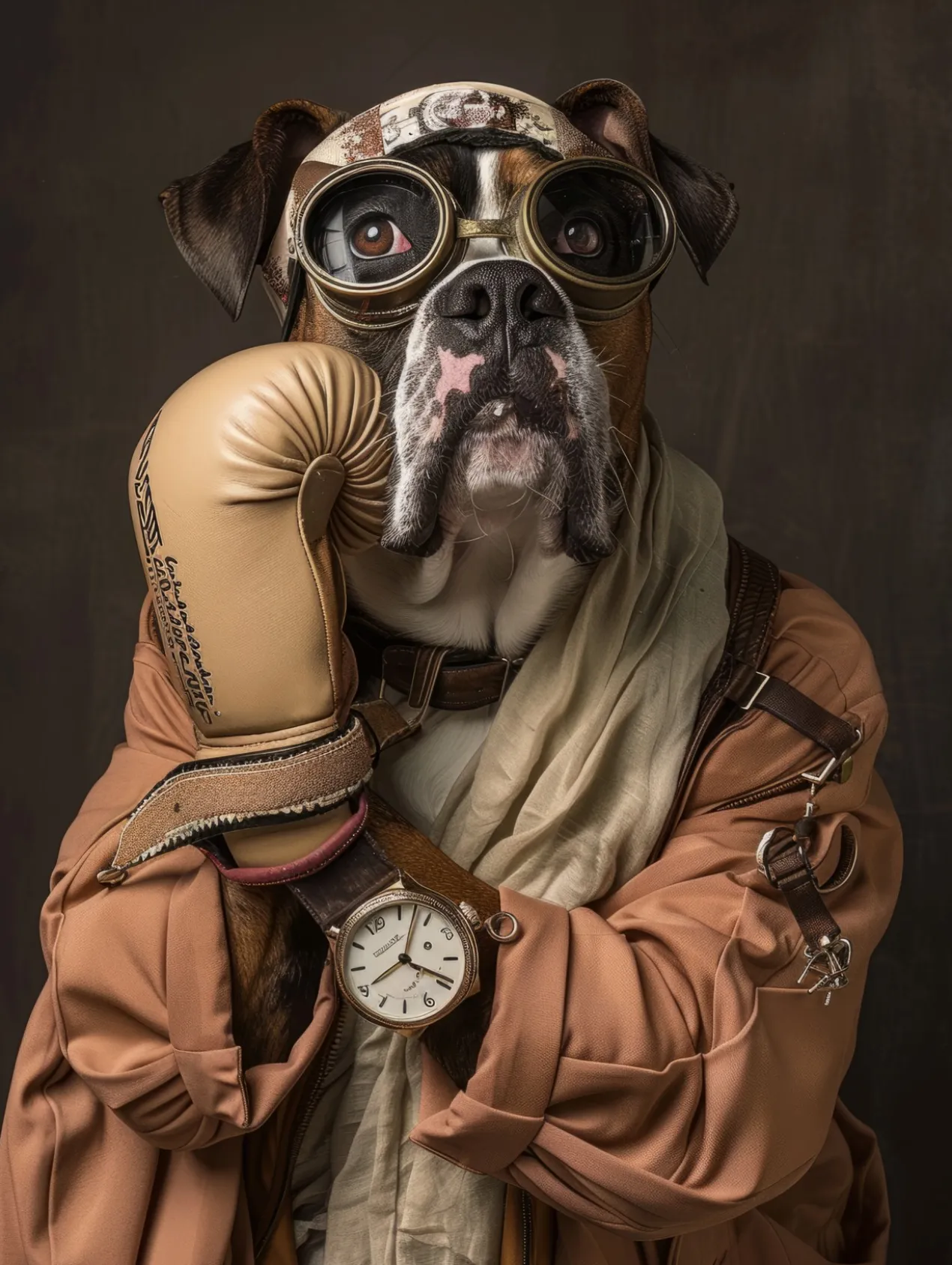 Canvas schilderij van een Boxer 60x80 cm
