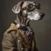 Canvas schilderij van een Bracco Italiano Hond 100x200 cm