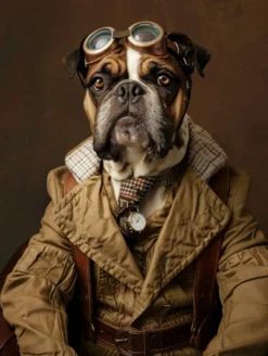 Canvas schilderij van een Brusselse Griffon Hond 60x80 cm