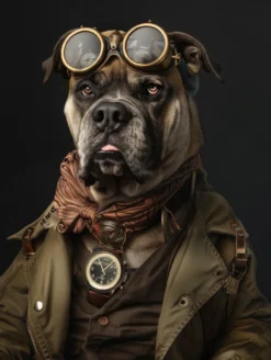 Canvas schilderij van een Bullmastiff 40x60 cm