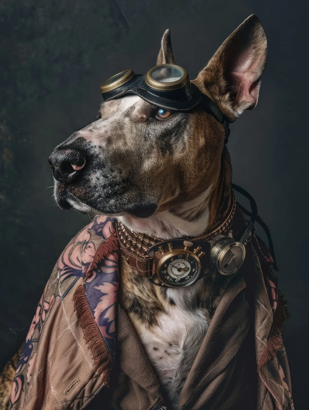 Canvas schilderij van een Bull Terrier 80x120 cm