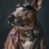 Canvas schilderij van een Bull Terrier 100x200 cm