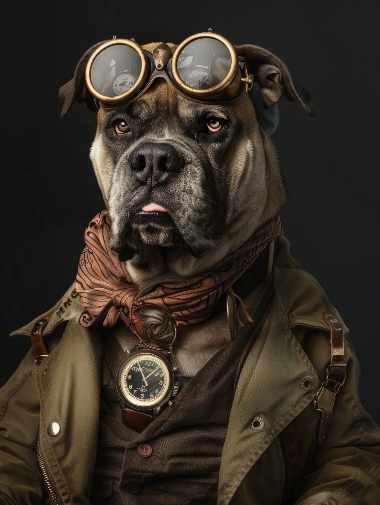 Canvas schilderij van een Bullmastiff 80x120 cm
