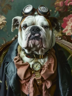 Canvas schilderij van een Bulldog 100x150 cm