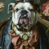Canvas schilderij van een Bulldog 100x200 cm
