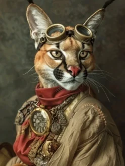Canvas schilderij van een Caracal 100x150 cm