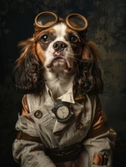 Canvas schilderij van een Cavalier King Charles 100x200 cm
