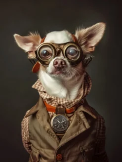 Canvas schilderij van een Chihuahua 80x120 cm