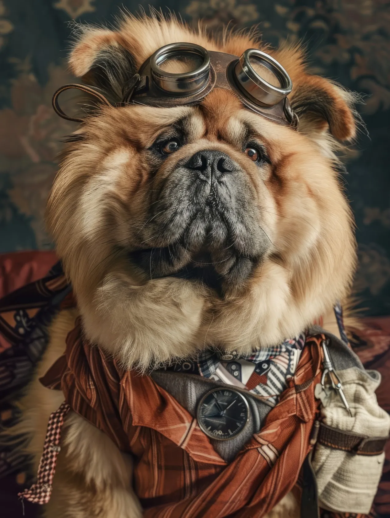 Canvas schilderij van een Chow Chow hond 40x60 cm