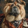 Canvas schilderij van een Chow Chow hond 80x120 cm