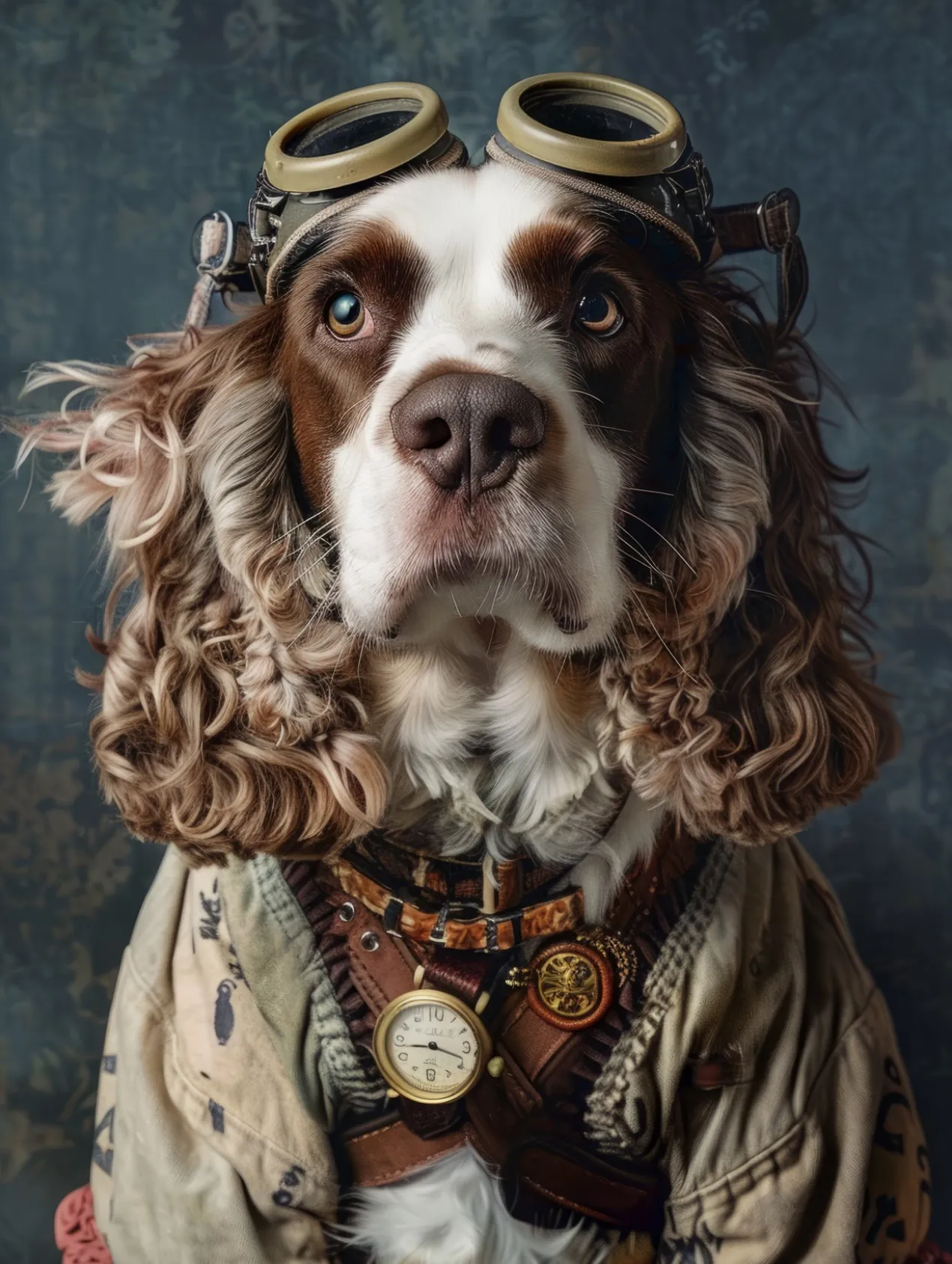 Canvas schilderij van een Clumber Spaniel 40x60 cm