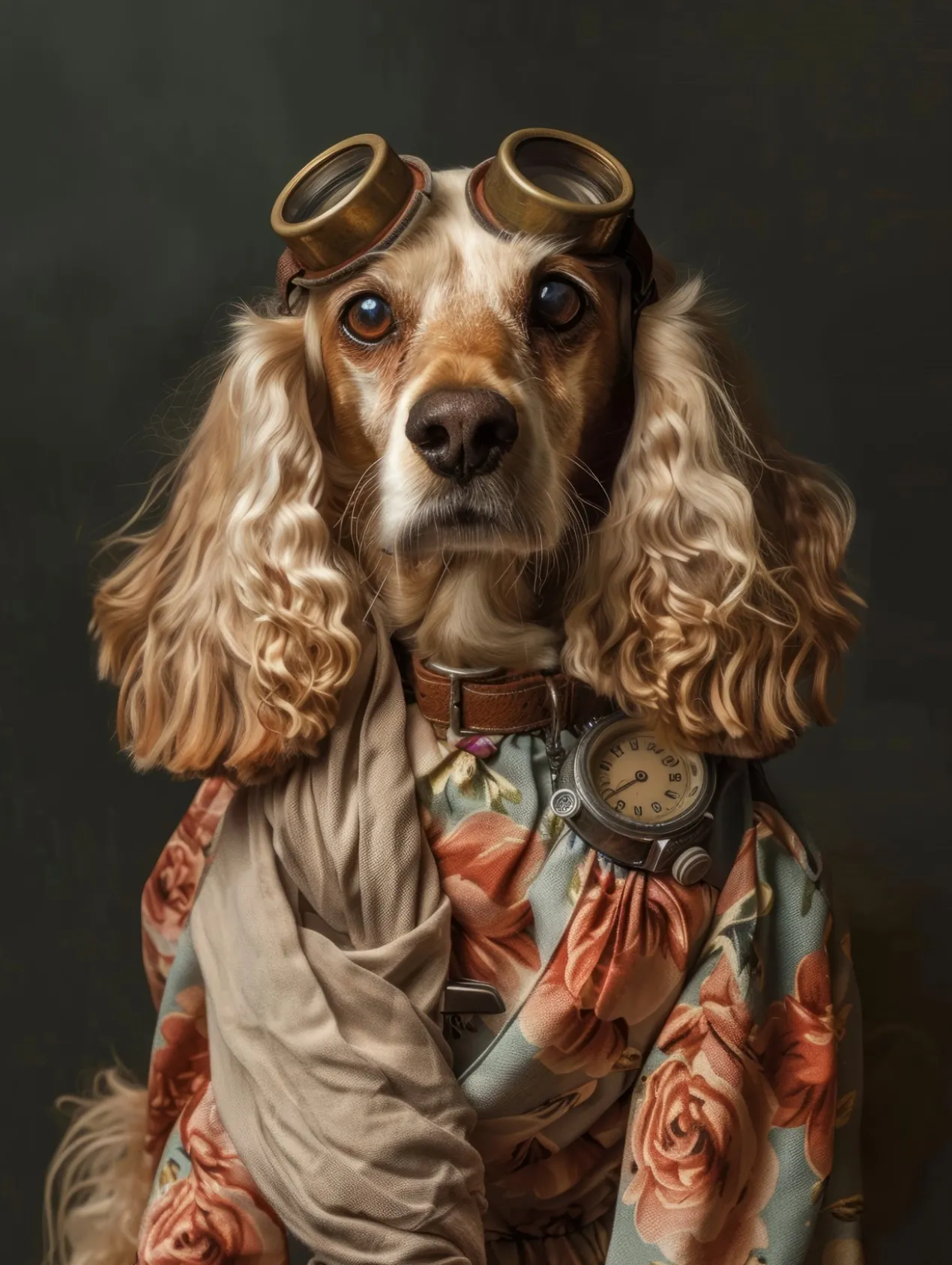 Canvas schilderij van een Cocker Spaniel 100x200 cm