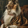 Canvas schilderij van een Collie 60x80 cm