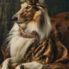 Canvas schilderij van een Collie 80x120 cm