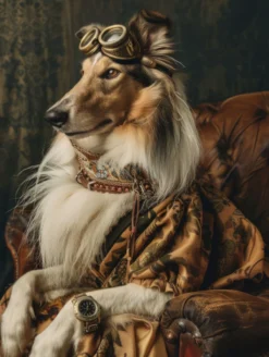 Canvas schilderij van een Collie 100x150 cm