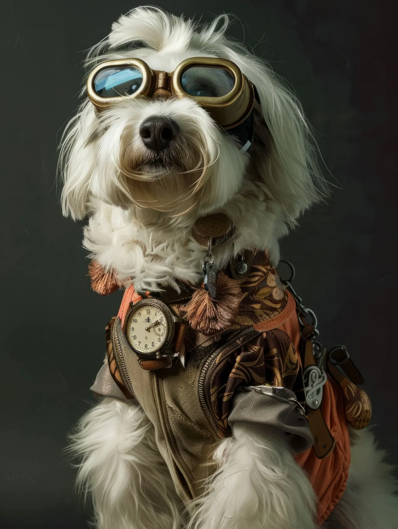 Canvas schilderij van een Coton de Tulear hond 100x150 cm
