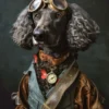 Canvas schilderij van een Curly Coated Retriever 40x60 cm
