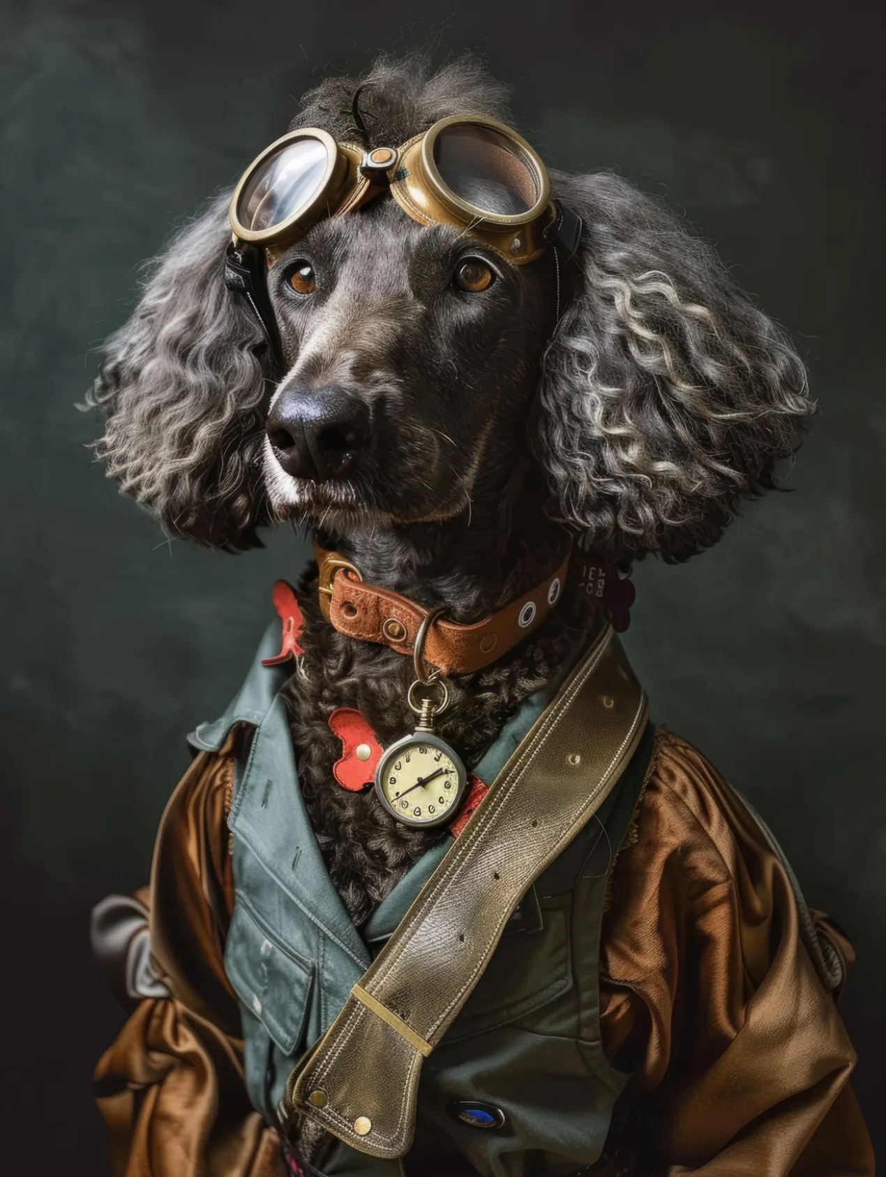 Canvas schilderij van een Curly Coated Retriever 100x150 cm