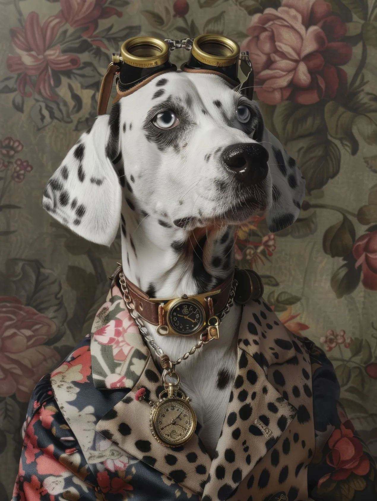 Canvas schilderij van een Dalmatische hond 100x200 cm
