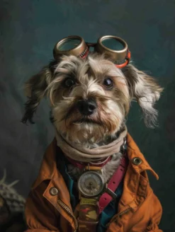 Canvas schilderij van een Dandie Dinmont Terrier 40x60 cm