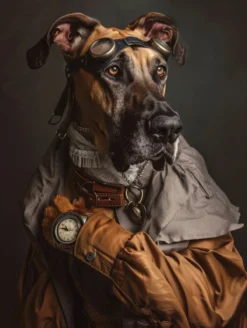 Canvas schilderij van een Deense Dog 100x200 cm