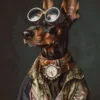 Canvas schilderij van een Doberman Pinscher 100x150 cm