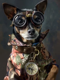 Canvas schilderij van een Duitse Pinscher 100x150 cm