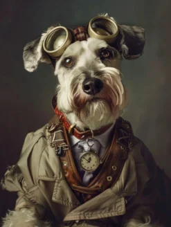 Canvas schilderij van een Dwergschnauzer 40x60 cm