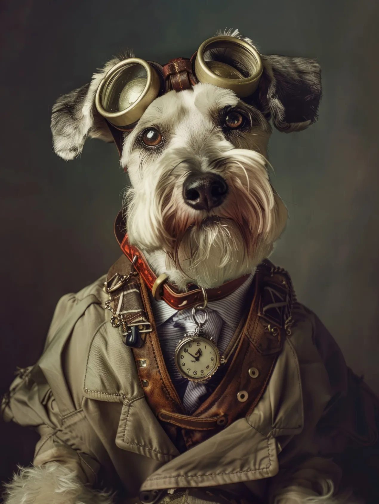 Canvas schilderij van een Dwergschnauzer 40x60 cm