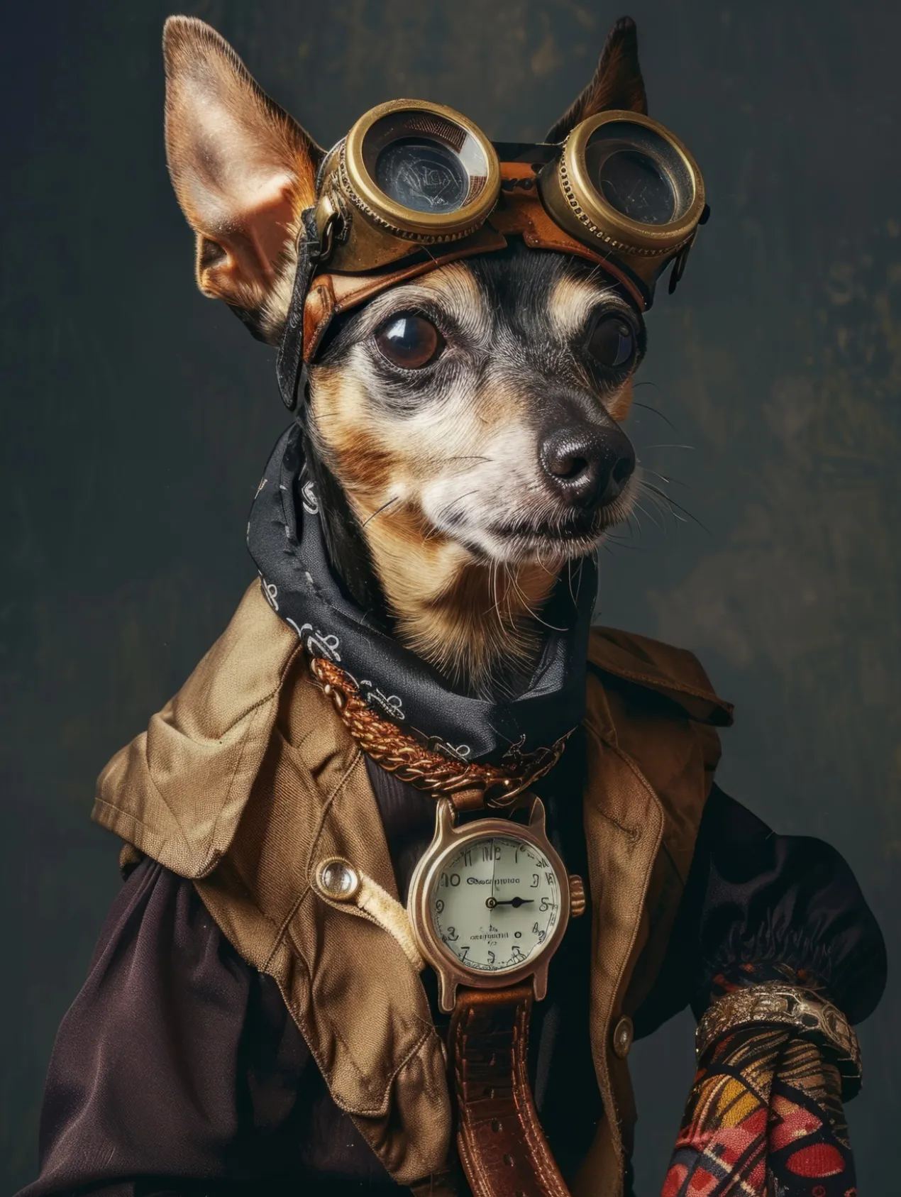 Canvas schilderij van een Dwergpinscher 100x150 cm