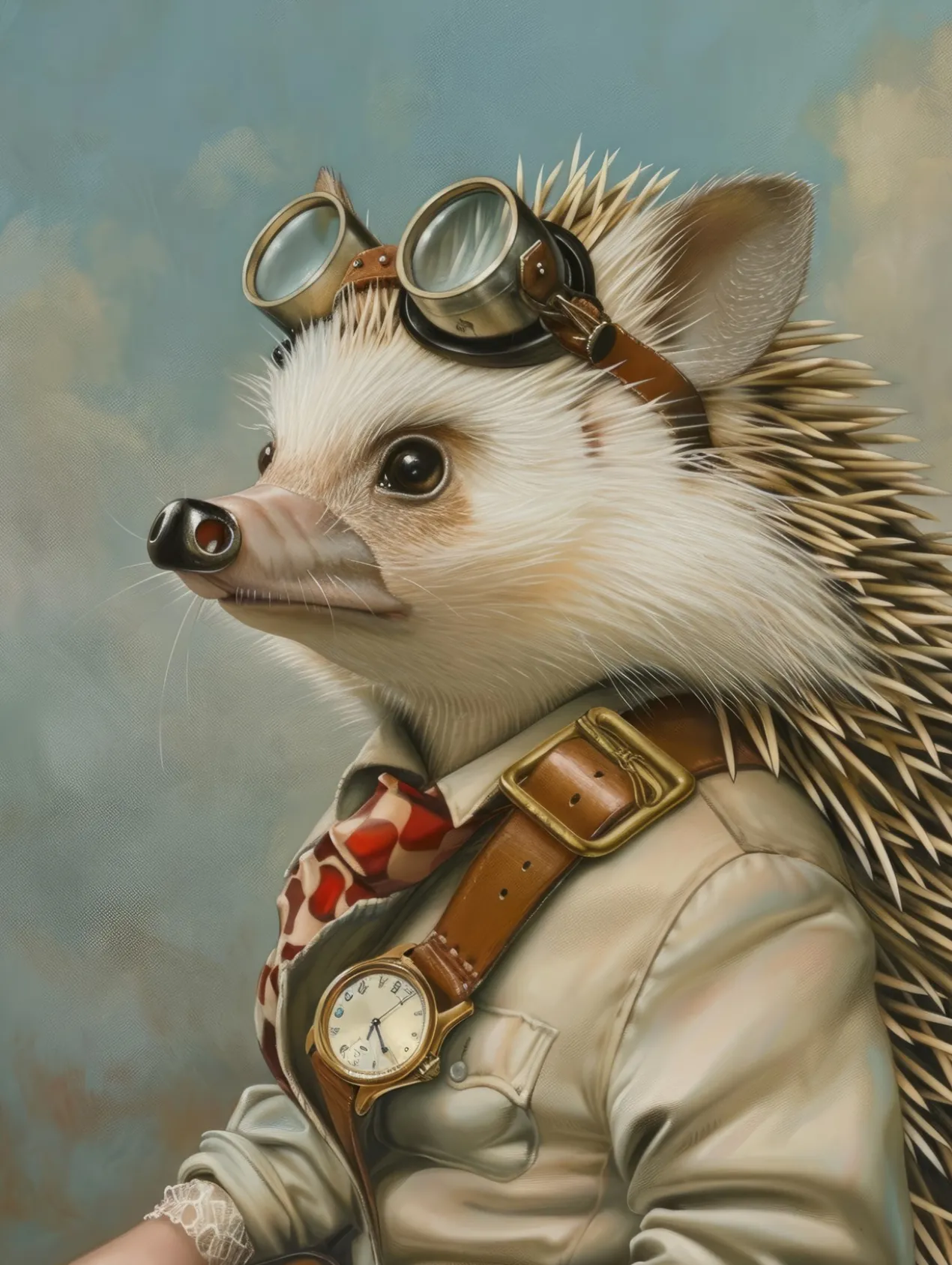 Canvas schilderij van een Egel 80x120 cm