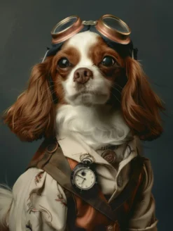 Canvas schilderij van een Engelse Toy Spaniel hond 40x60 cm