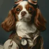 Canvas schilderij van een Engelse Toy Spaniel hond 100x150 cm