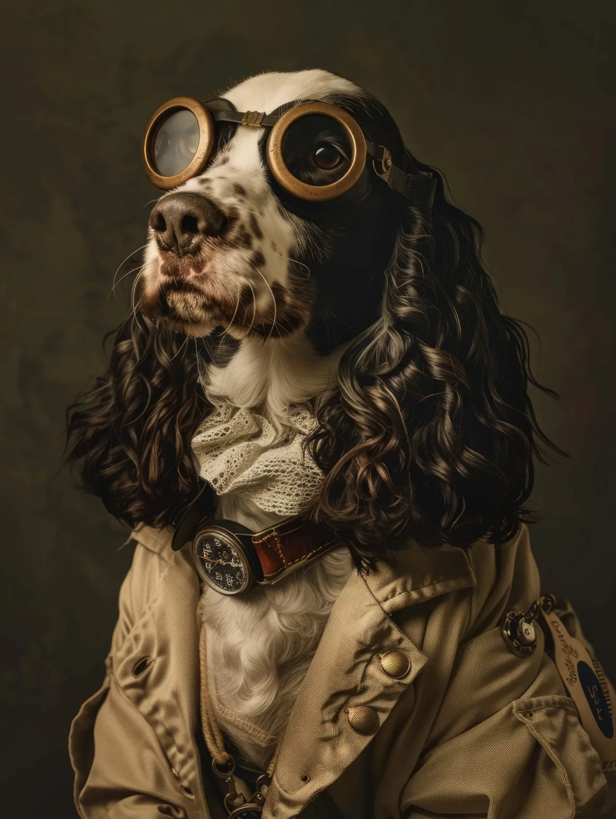 Canvas schilderij van een Engelse Springer Spaniel hond 100x200 cm
