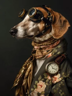 Canvas schilderij van een Engelse Foxhound 100x150 cm