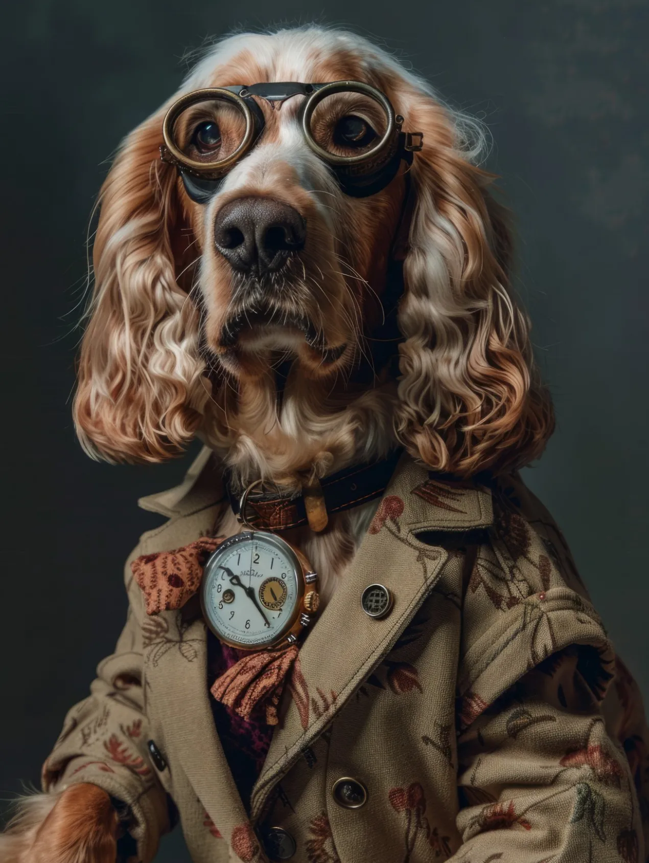 Canvas schilderij van een Field Spaniel hond 60x80 cm