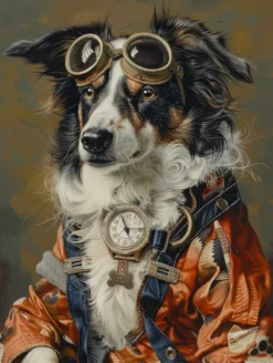 Canvas schilderij van een Finse Lapphund 80x120 cm