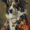 Canvas schilderij van een Finse Lapphund 100x200 cm