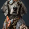 Canvas schilderij van een Flat Coated Retriever 60x80 cm